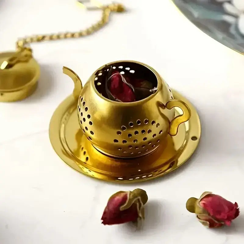 INFUSEUR à thé - Théière or